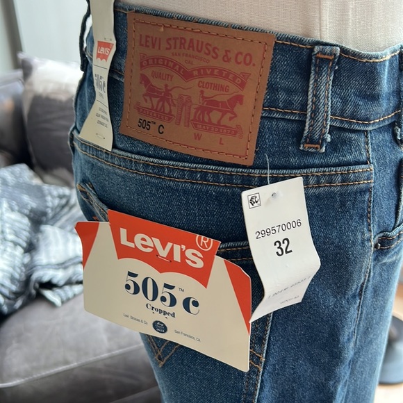 Women's Levi's 505C Cropped Jeans Size 32 - Picture 3 of 8
